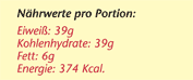 N�hrwertangaben f�r Pfannkuchen