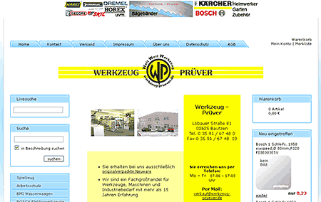 Heimwerker Onlineshop Werkzeug Pr&uuml;ver